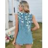 Zeagoo Tank Tops for Women Sleeveless Eyelet Shirts High Neck Cute Summer Top Loose Fit S-XXL(Floral Bf202)
