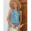 Zeagoo Tank Tops for Women Sleeveless Eyelet Shirts High Neck Cute Summer Top Loose Fit S-XXL(Floral Bf202)