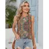Zeagoo Tank Tops for Women Sleeveless Eyelet Shirts High Neck Cute Summer Top Loose Fit S-XXL(Floral Mz721)