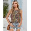Zeagoo Tank Tops for Women Sleeveless Eyelet Shirts High Neck Cute Summer Top Loose Fit S-XXL(Floral Mz721)