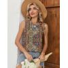 Zeagoo Tank Tops for Women Sleeveless Eyelet Shirts High Neck Cute Summer Top Loose Fit S-XXL(Floral Mz721)