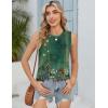 Zeagoo Tank Tops for Women Sleeveless Eyelet Shirts High Neck Cute Summer Top Loose Fit S-XXL(Floral Mz839)