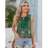 Zeagoo Tank Tops for Women Sleeveless Eyelet Shirts High Neck Cute Summer Top Loose Fit S-XXL(Floral Mz839)