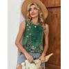 Zeagoo Tank Tops for Women Sleeveless Eyelet Shirts High Neck Cute Summer Top Loose Fit S-XXL(Floral Mz839)