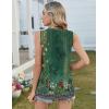 Zeagoo Tank Tops for Women Sleeveless Eyelet Shirts High Neck Cute Summer Top Loose Fit S-XXL(Floral Mz839)