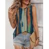 Zeagoo Tank Tops for Women Sleeveless Eyelet Shirts High Neck Cute Summer Top Loose Fit S-XXL(Z-floral Cx289)