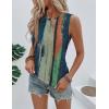 Zeagoo Tank Tops for Women Sleeveless Eyelet Shirts High Neck Cute Summer Top Loose Fit S-XXL(Z-floral Cx289)