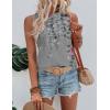 Zeagoo Tank Tops for Women Sleeveless Eyelet Shirts High Neck Cute Summer Top Loose Fit S-XXL(Z-floral Hf36)