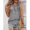 Zeagoo Tank Tops for Women Sleeveless Eyelet Shirts High Neck Cute Summer Top Loose Fit S-XXL(Z-floral Hf36)