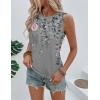 Zeagoo Tank Tops for Women Sleeveless Eyelet Shirts High Neck Cute Summer Top Loose Fit S-XXL(Z-floral Hf36)