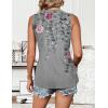 Zeagoo Tank Tops for Women Sleeveless Eyelet Shirts High Neck Cute Summer Top Loose Fit S-XXL(Z-floral Hf36)