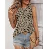 Zeagoo Tank Tops for Women Sleeveless Eyelet Shirts High Neck Cute Summer Top Loose Fit S-XXL(Z-floral Sf154)