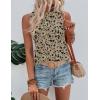 Zeagoo Tank Tops for Women Sleeveless Eyelet Shirts High Neck Cute Summer Top Loose Fit S-XXL(Z-floral Sf154)