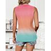 Zeagoo Tank Tops for Women Sleeveless Eyelet Shirts High Neck Cute Summer Top Loose Fit S-XXL(Z-ombre Jb218)