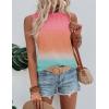 Zeagoo Tank Tops for Women Sleeveless Eyelet Shirts High Neck Cute Summer Top Loose Fit S-XXL(Z-ombre Jb218)