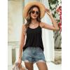 Zeagoo Womens Camisole Tank Tops Summer Adjustable Spaghetti Strap Loose Flowy Sleeveless Shirts Beach Vacation Clothes(Black)