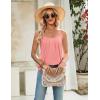 Zeagoo Womens Camisole Tank Tops Summer Adjustable Spaghetti Strap Loose Flowy Sleeveless Shirts Beach Vacation Clothes(Coral)