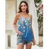 Zeagoo Womens Camisole Tank Tops Summer Adjustable Spaghetti Strap Loose Flowy Sleeveless Shirts Beach Vacation Clothes(Sf233)