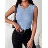 Zeagoo Womens Sleeveless Crewneck Ribbed Tank Tops Casual Basic Summer Top Slim Fitted Racerback Shirts(Light Blue)