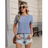 Zeagoo Womens Tshirt Short Sleeve Summer Tops Crewneck Casual Basic Tee Shirts Spring Clothes Trendy Outfit(Z Striped Blue 273)