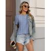 Zeagoo Womens Tshirt Short Sleeve Summer Tops Crewneck Casual Basic Tee Shirts Spring Clothes Trendy Outfit(Z Striped Blue 273)
