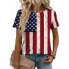 Zeagoo Womens Tshirt Short Sleeve Summer Tops Crewneck Casual Basic Tee Shirts Spring Clothes Trendy Outfit(Z Flag 38)