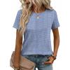 Zeagoo Womens Tshirt Short Sleeve Summer Tops Crewneck Casual Basic Tee Shirts Spring Clothes Trendy Outfit(Z Striped Blue 273)