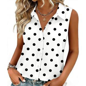 Zeagoo Women’s Sleeveless Button Down Shirts Blouses Solid Casual Basic V Neck Tank Tops for Work S-XXL(Jh592)