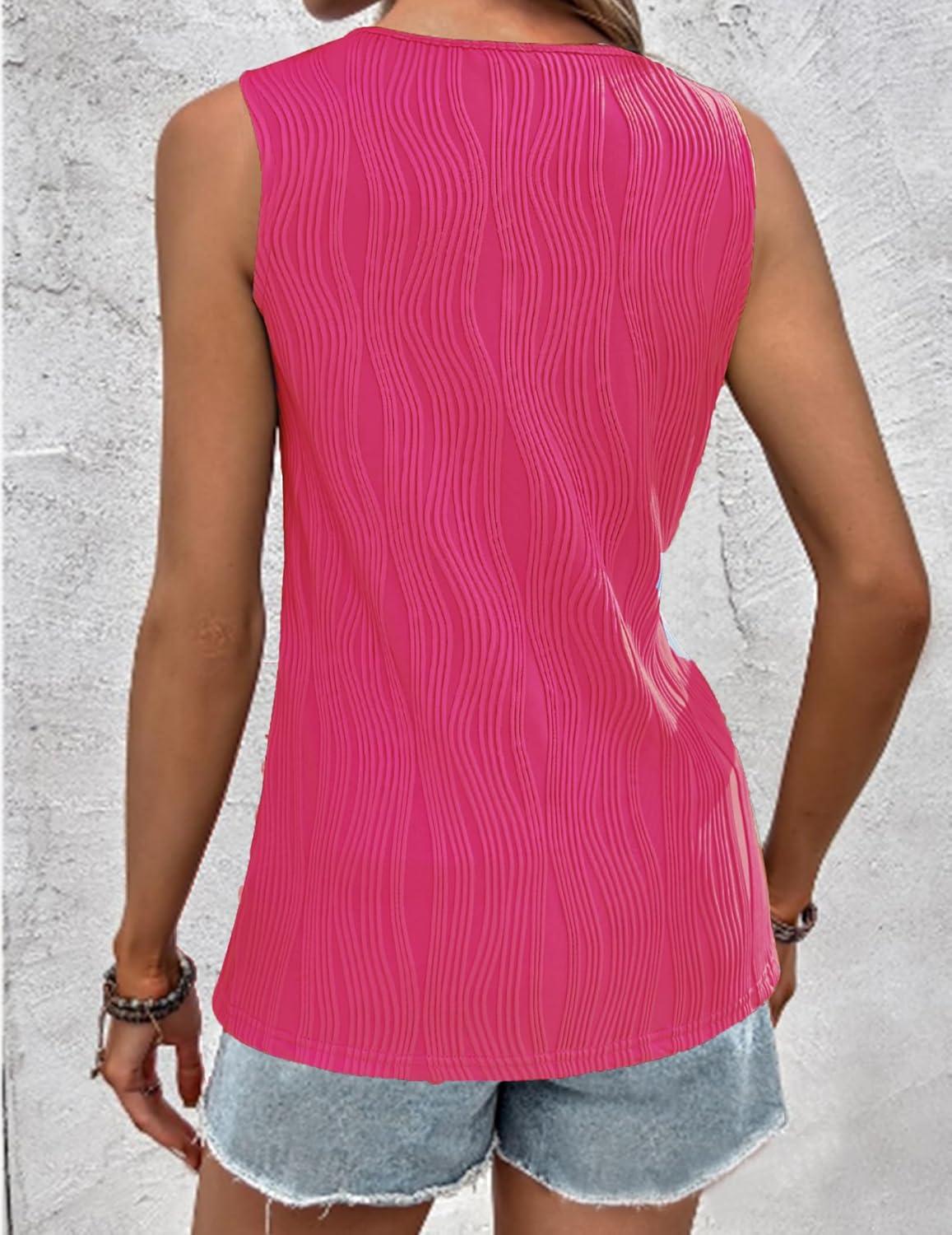 imageZeagoo Tops for Women Trendy 2024 Tank Tops Keyhole Neck Sleeveless Blouses Summer Business Casual Basic Shirts