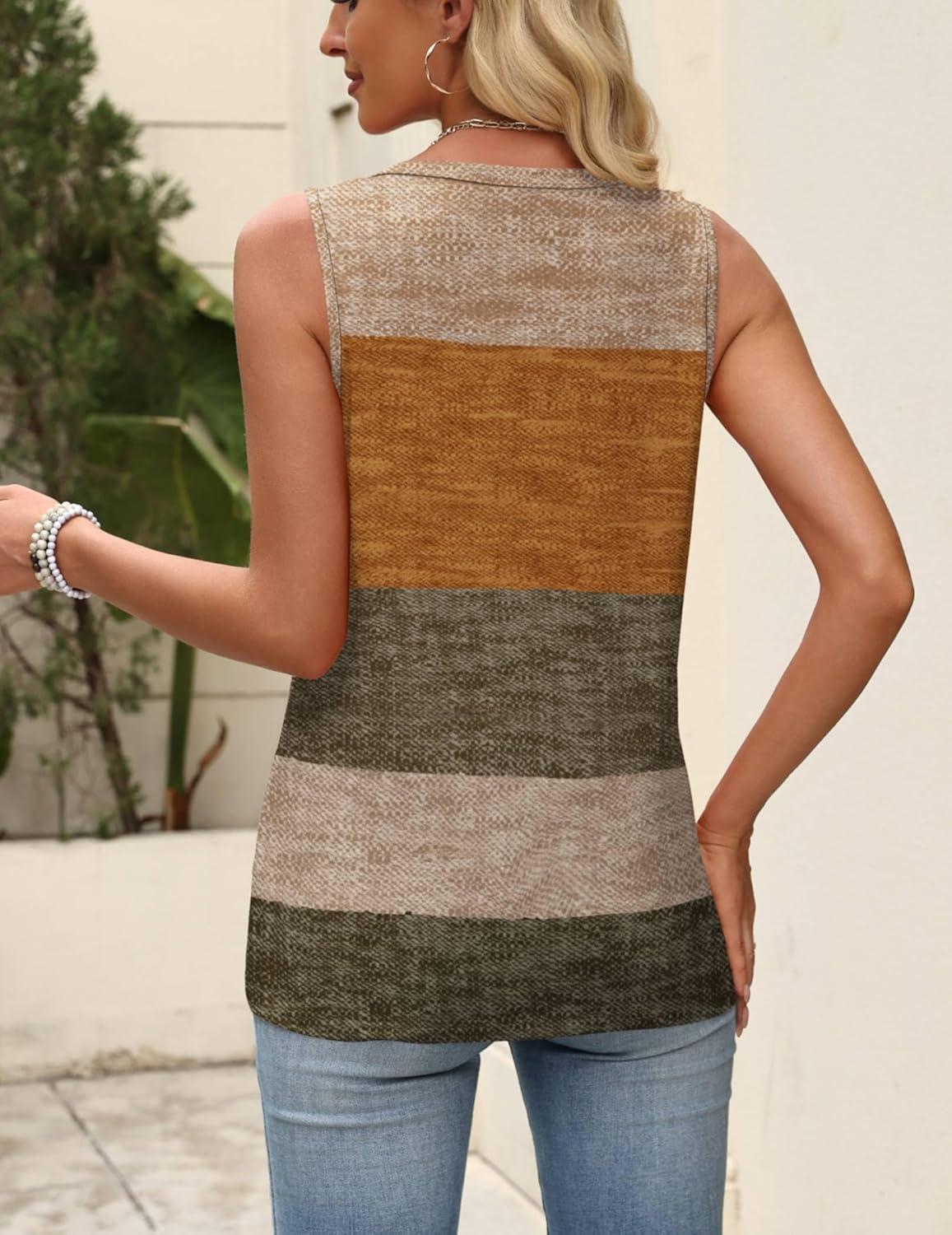 imageZeagoo Womens Tops Summer Pleated Sleeveless Tank Top V Neck Dressy Casual Flowy Boho Tunic ShirtsJh398
