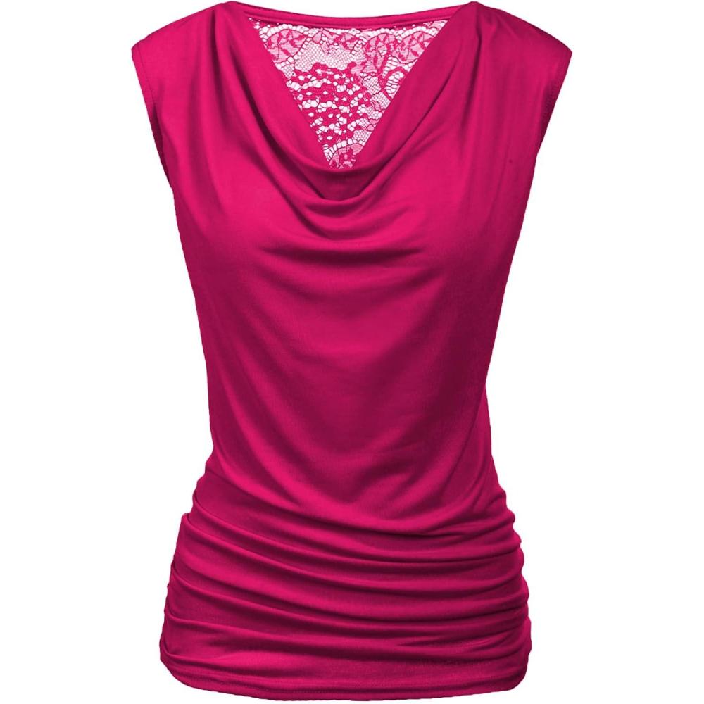 imageZeagoo Tank Top for Women Trendy Going Out Tops Sleeveless Shirts Ruched Business Casual Basic Tunic TopsRose