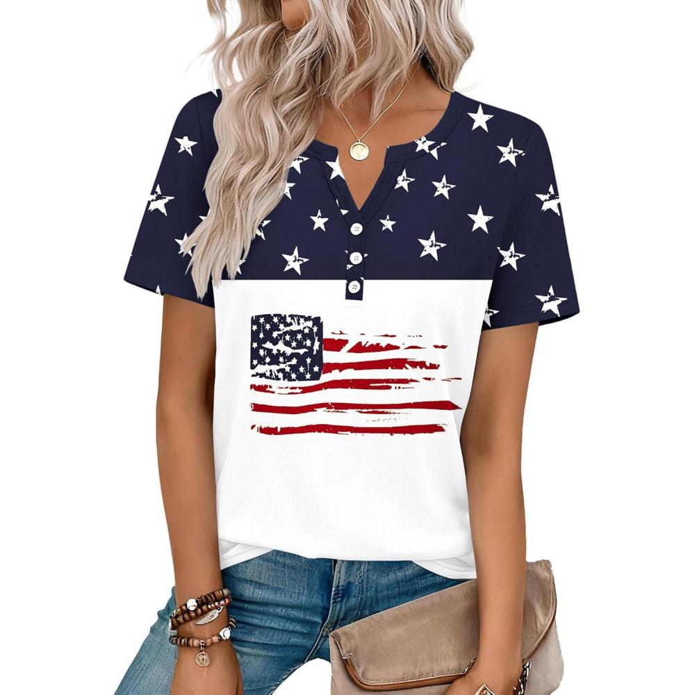 imageZeagoo Womens Summer Tops V Neck Short Sleeve Shirts Dressy Casual Blouse Spring Vacation Tshirts ClothesGq39