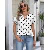 Zeagoo Button Down Shirts for Women Short Sleeve Tops V Neck Collar Blouses Business Casual Outfits S-2XL(Jh592)