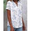 Zeagoo Button Down Shirts for Women Short Sleeve Tops V Neck Collar Blouses Business Casual Outfits S-2XL(Sp106)