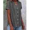 Zeagoo Button Down Shirts for Women Short Sleeve Tops V Neck Collar Blouses Business Casual Outfits S-2XL(Tz400)
