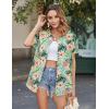 Zeagoo Hawaiian Shirts for Women Tropical Floral Button Down Short Sleeve Blouses Summer Beach Shirt Vacation Tops(A-green Tropical)