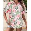 Zeagoo Hawaiian Shirts for Women Tropical Floral Button Down Short Sleeve Blouses Summer Beach Shirt Vacation Tops(A-pink Floral)