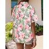 Zeagoo Hawaiian Shirts for Women Tropical Floral Button Down Short Sleeve Blouses Summer Beach Shirt Vacation Tops(A-pink Floral)