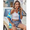 Zeagoo Hawaiian Shirts for Women Tropical Floral Button Down Short Sleeve Blouses Summer Beach Shirt Vacation Tops(Cp8)