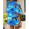 Zeagoo Hawaiian Shirts for Women Tropical Floral Button Down Short Sleeve Blouses Summer Beach Shirt Vacation Tops(Cp8)