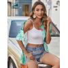 Zeagoo Hawaiian Shirts for Women Tropical Floral Button Down Short Sleeve Blouses Summer Beach Shirt Vacation Tops(Green Turtle)