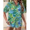 Zeagoo Hawaiian Shirts for Women Tropical Floral Button Down Short Sleeve Blouses Summer Beach Shirt Vacation Tops(Paisley Cashew Green)