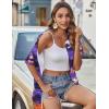 Zeagoo Hawaiian Shirts for Women Tropical Floral Button Down Short Sleeve Blouses Summer Beach Shirt Vacation Tops(Purple Hawaiian)