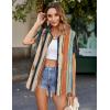 Zeagoo Hawaiian Shirts for Women Tropical Floral Button Down Short Sleeve Blouses Summer Beach Shirt Vacation Tops(Stripes Multicolor)