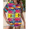 Zeagoo Hawaiian Shirts for Women Tropical Floral Button Down Short Sleeve Blouses Summer Beach Shirt Vacation Tops(Tropical Coconut Pink)