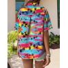Zeagoo Hawaiian Shirts for Women Tropical Floral Button Down Short Sleeve Blouses Summer Beach Shirt Vacation Tops(Tropical Coconut Pink)