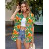 Zeagoo Hawaiian Shirts for Women Tropical Floral Button Down Short Sleeve Blouses Summer Beach Shirt Vacation Tops(Tropical Plants)