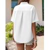 Zeagoo Hawaiian Shirts for Women Tropical Floral Button Down Short Sleeve Blouses Summer Beach Shirt Vacation Tops(White)