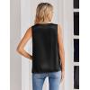 Zeagoo Satin Blouse for Women Summer Tank Tops Dressy Casual Silk Camisoles Sleeveless Shirts(Black)