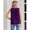 Zeagoo Satin Blouse for Women Summer Tank Tops Dressy Casual Silk Camisoles Sleeveless Shirts(Purple)